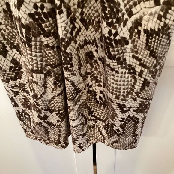 Chico’s Womens Animal Print Shift Dress Sz 2 Stretch Brown - Picture 4 of 9